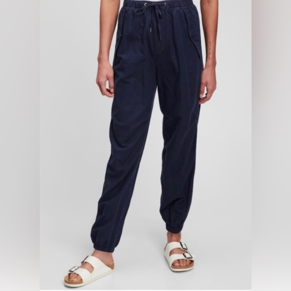 Women’s Gap Linen.Ccasual Pull On Jogger Pants Navy Like New XS